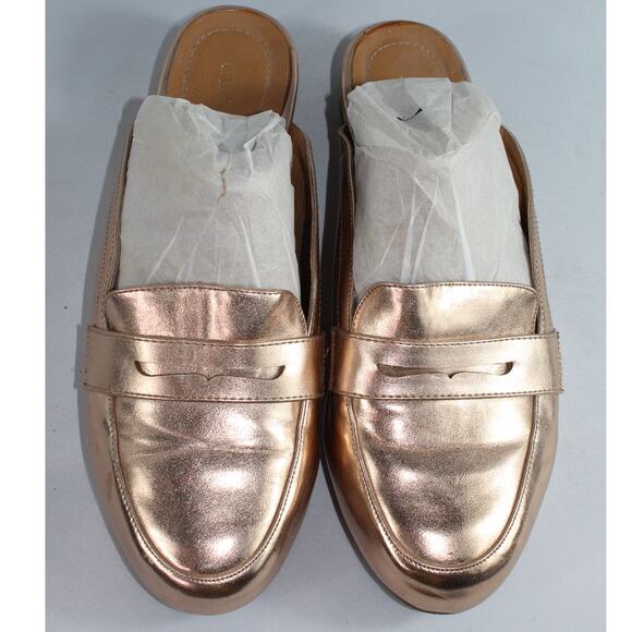 Catherine's penny loafer mules metallic rose gold size 10 wide width - Picture 1 of 6